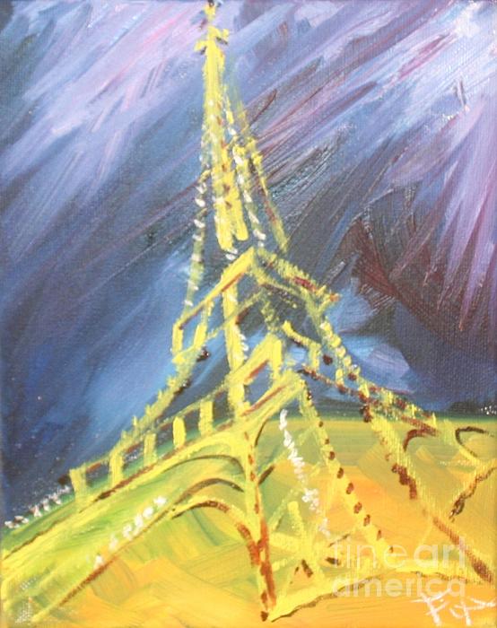 Eiffel Tower Paris Night Painting By Painterartist Fin