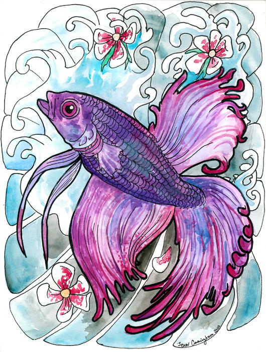 betta fish tattoo. Betta fish Painting - Betta