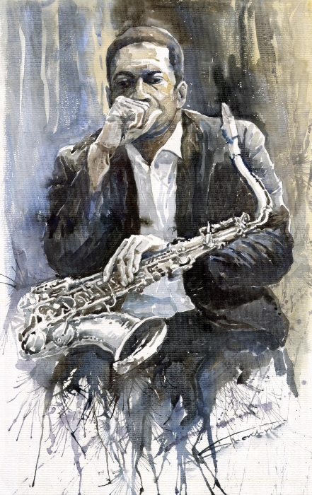 Jazz Saxophonist John Coltrane Painting  - Jazz Saxophonist John Coltrane Fine Art Print