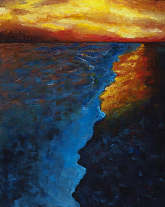 Ocean Sunset Painting - Ocean Sunset Fine Art Print