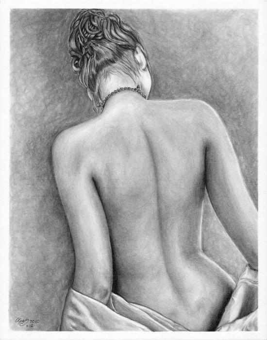 Original Pencil Drawing Nude Female wwwolgabellca Greeting Card