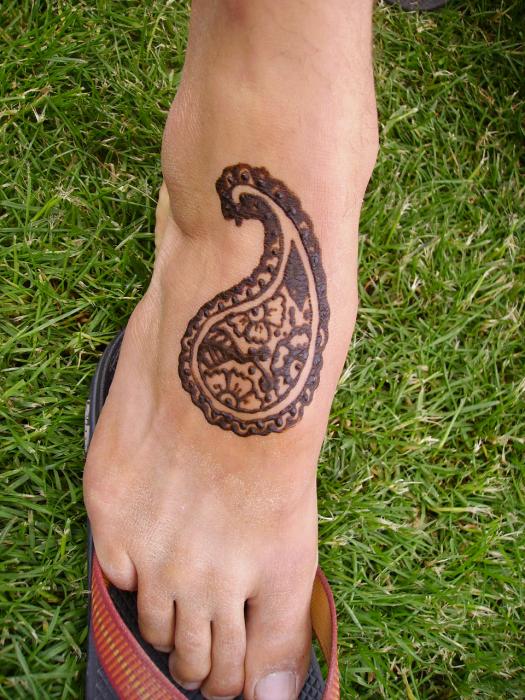 Pictures Of Tattoos On The Foot. Paisley Foot Drawing