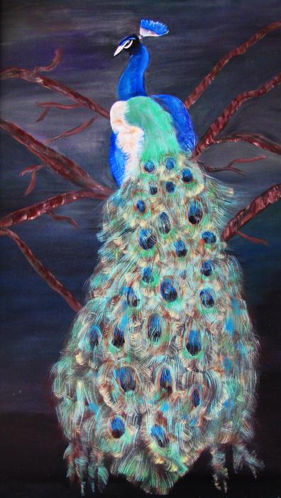 Peacock Painting - Peacock Fine Art Print. Peacock Painting by Mikki Alhart