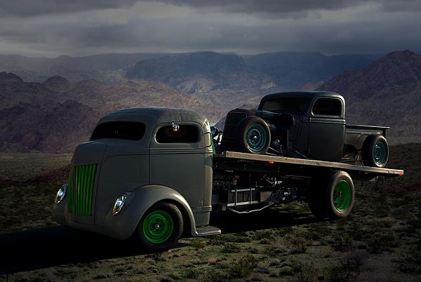 1940 Ford COE Roll Back Tow Truck Photograph 1940 Ford COE Roll Back Tow