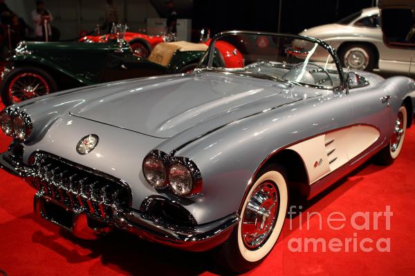1956 Chevy Corvette Convertible Front Angle Greeting Card