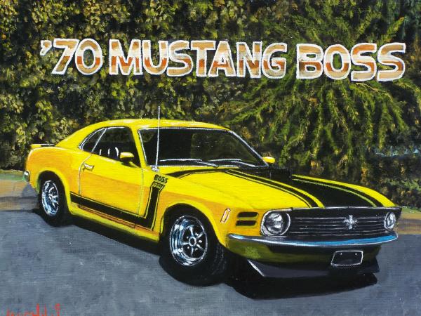 mustang boss 2009. 70 Mustang Boss Painting - 70
