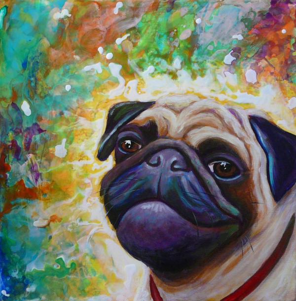Pics Of Pugs. A Pugs World Painting - A Pugs