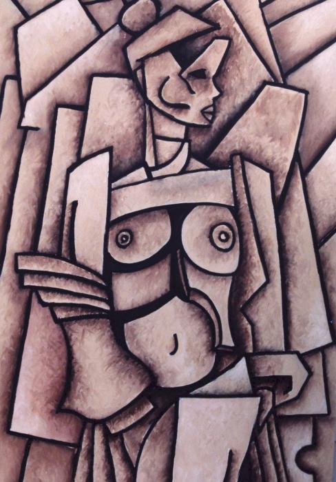 Absract Girl Painting by Thomas Valentine. Tags: