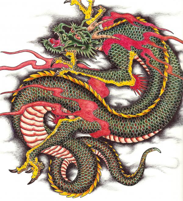 Asian Dragon Drawing by Maria Arango. Tags: tattoo. dragon drawings, asian 