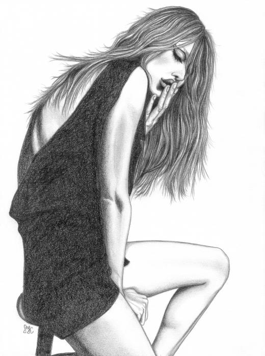 Black And White Model Photos. Black and white model Drawing
