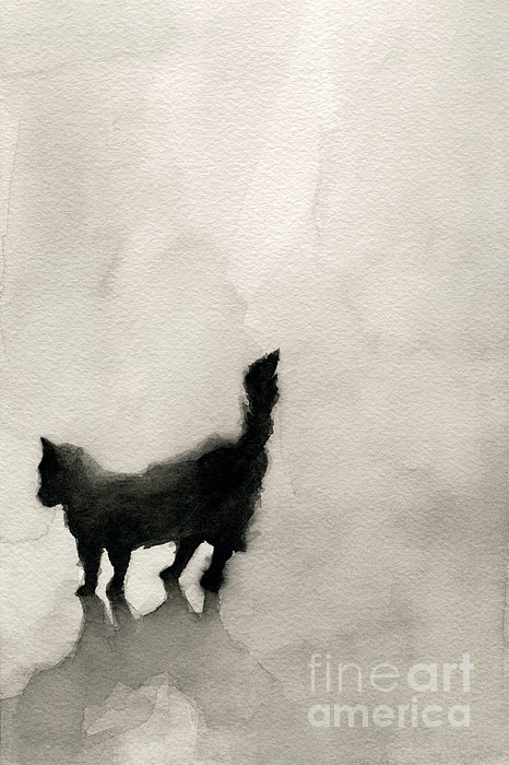 Black And Brown Cats. Black Cat Painting