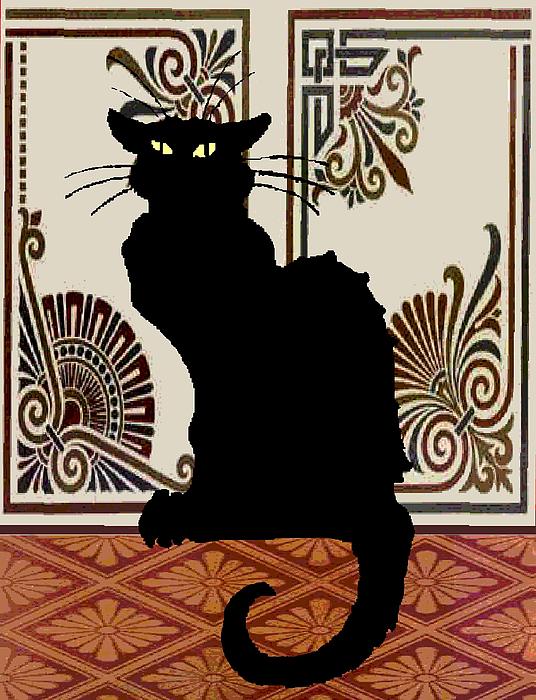 black cat wallpaper. Black Cat with Vintage