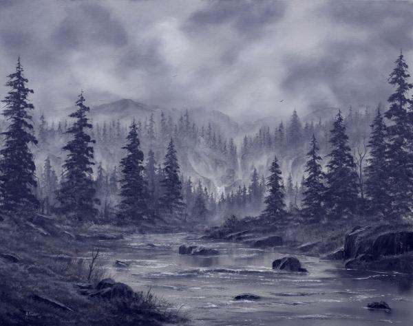 Black Water Creek II Painting - Black Water Creek II Fine Art Print