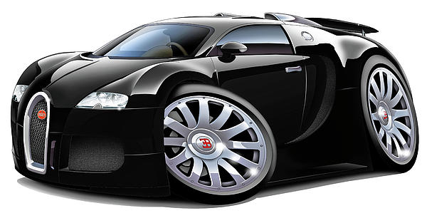 Bugatti Veyron Black car Greeting Card