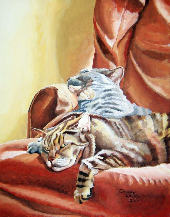 cats paintings, pets paintings, animals paintings, sunlight paintings, 