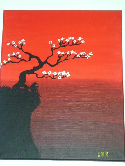 cherry blossom japan painting. Cherry Blossom Painting - Rick