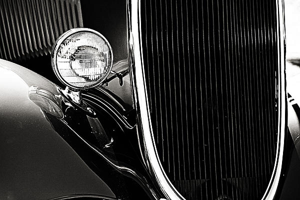 Classic Car Grille Black and White Greeting Card