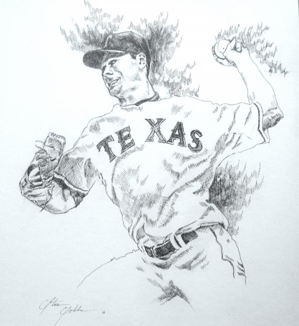 Cliff Lee. Cliff Lee Drawing - Cliff Lee