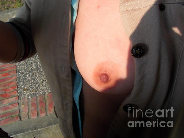 Closeup Photography Bare Breasts Nipples Greeting Card