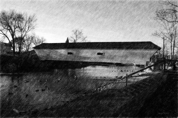 Covered Bridge Elizabethton Tennessee c. 1882 Photograph - Covered Bridge 