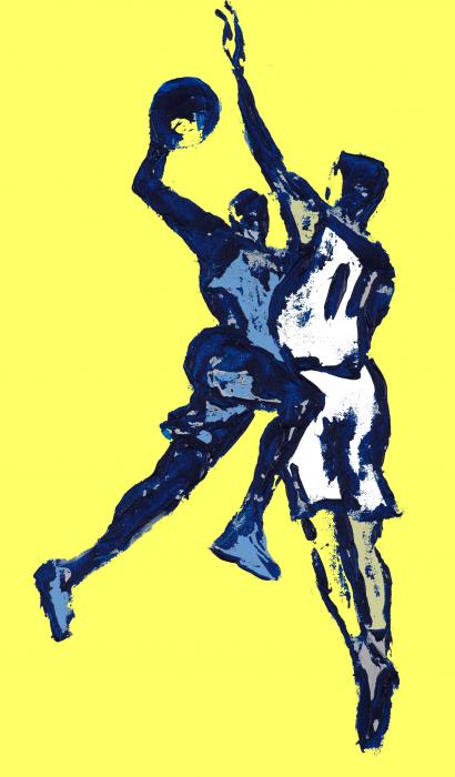 basketball dunk drawings. Dwight Howard dunks on Yao
