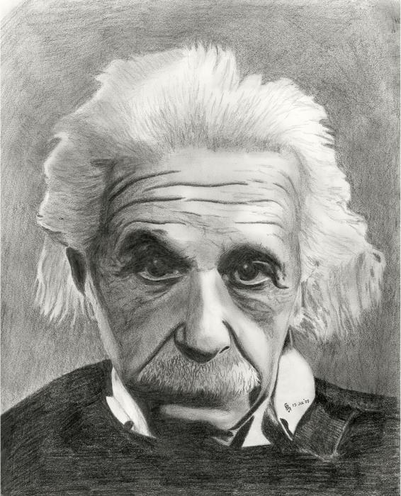 Einsteins Eyes Drawing - Einsteins Eyes Fine Art Print