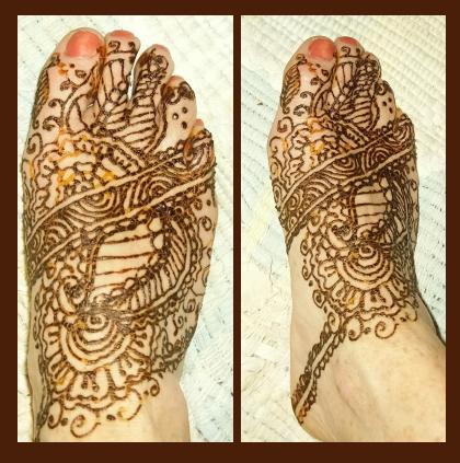 Elaborate Henna Design On Foot Painting by Henna Tattoos Ogden Utah