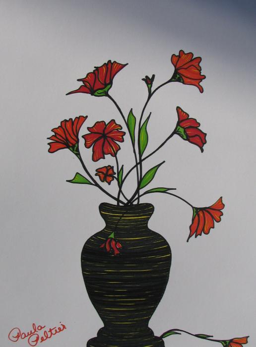 coloring pages of flowers in vase. Flowers in Vase II Drawing