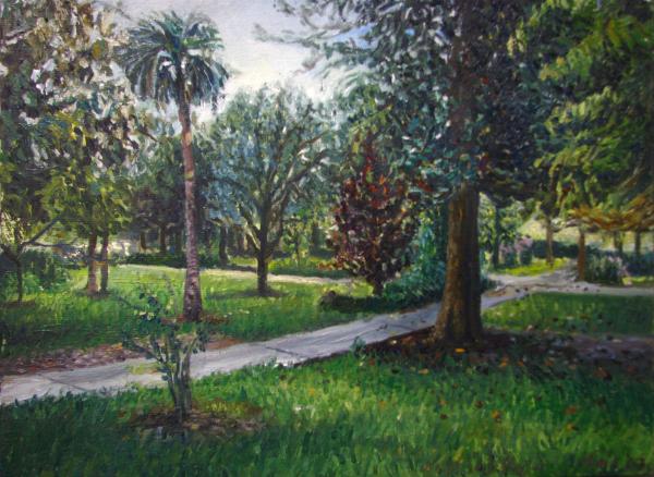 Forsyth Park Savannah GA Painting by Maia Oprea