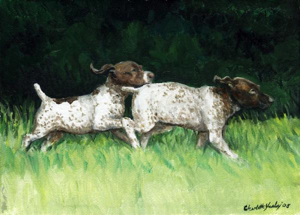 German Shorthaired Pointer Pups Painting - German Shorthaired Pointer Pups 