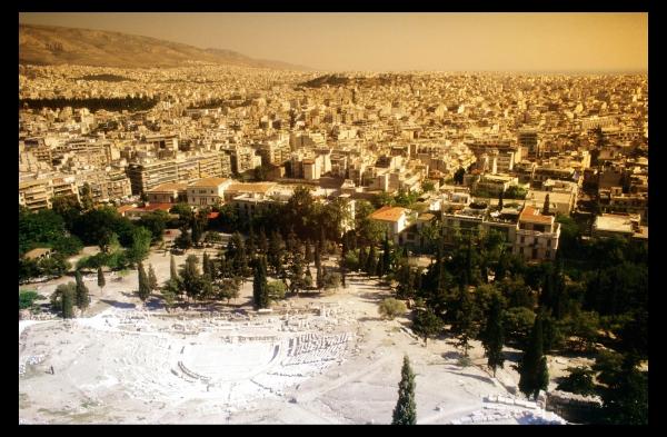 Greece Athens cityscape view from Acropolis Photograph - Greece Athens 