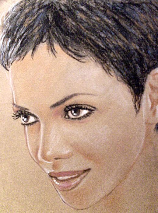 Halle Berry Drawing - Halle Berry Fine Art Print