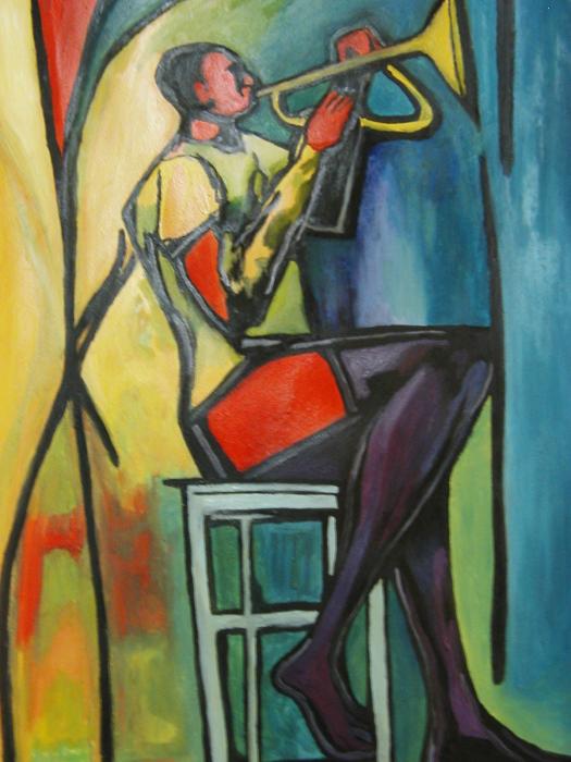 Jazz Trumpet Player Painting - Jazz Trumpet Player Fine Art Print