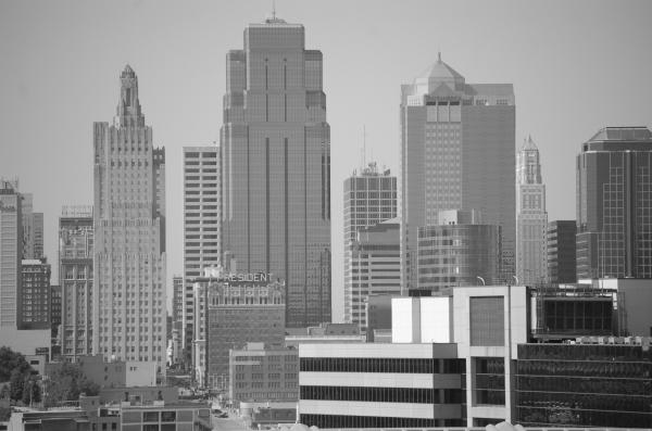 city skyline black and white. Kansas City Skyline in Black