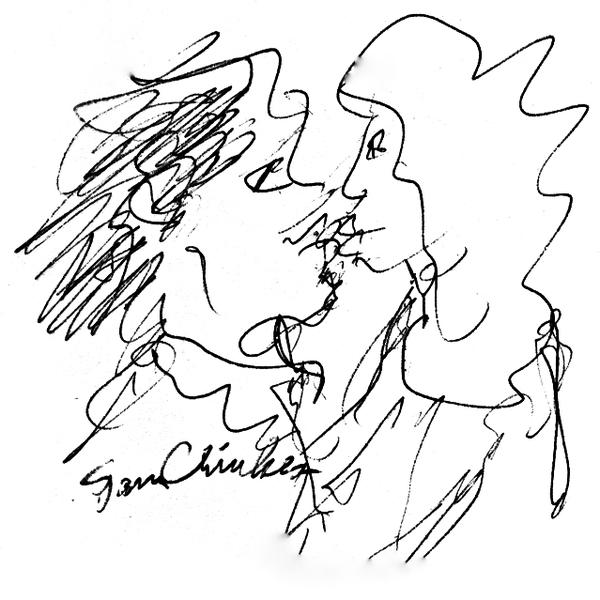 couple kissing drawing. Kissing Couple Drawing - Sam