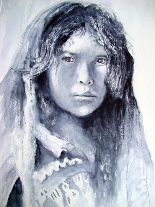 mexican girl paintings, people paintings, children of mexico paintings, 