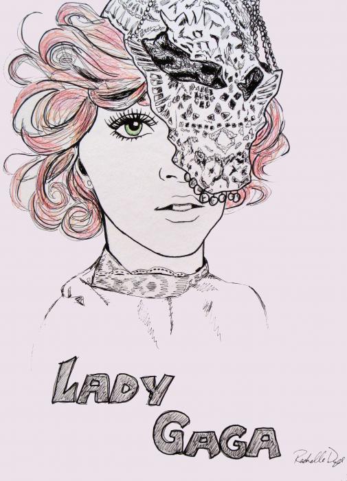 Lady Gaga 2 Drawing - Lady Gaga 2 Fine Art Print