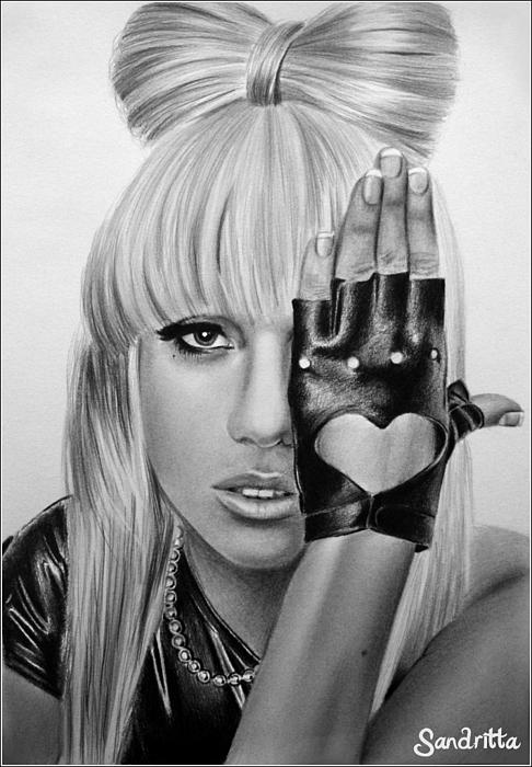 Lady Gaga Drawing by Sandritta Art