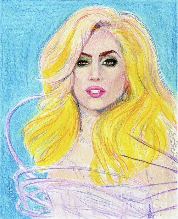 Lady Gaga Drawing - Lady Gaga Fine Art Print