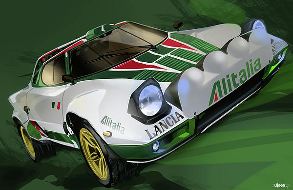 Lancia Stratos HF Rally Car Greeting Card