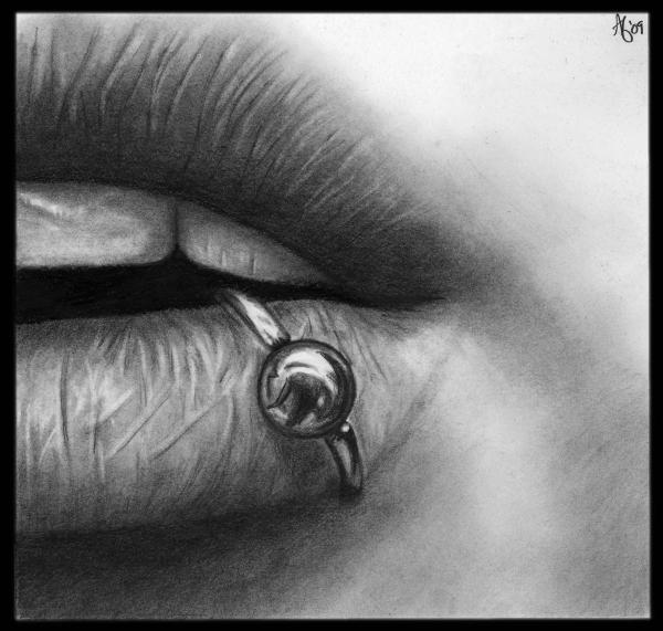 piercings on lip. Lip Pierced Drawing