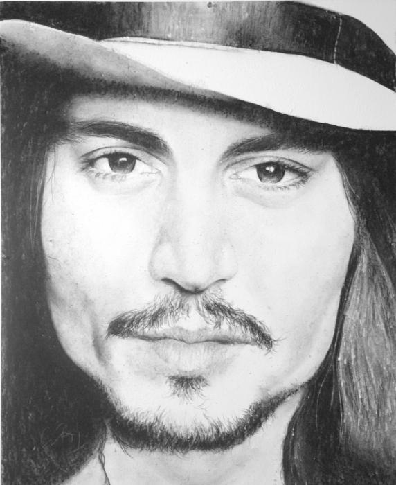 johnny depp drawings. johnny depp drawings, charcoal portraits drawings, adrian pickett drawings, 