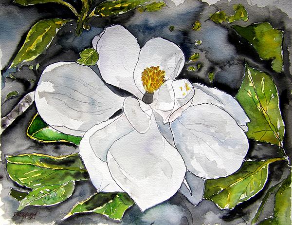 magnolia tree. Magnolia tree flower Painting