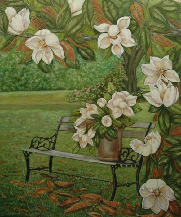 magnolia tree. Magnolia Tree Painting