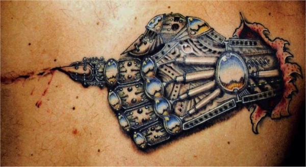 Mechanical hand tattoo Photograph - Mechanical hand tattoo Fine Art Print