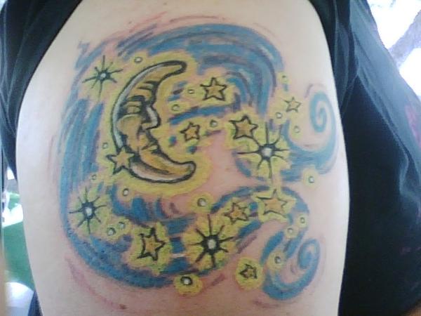 Moon And Stars Tattoo Drawing
