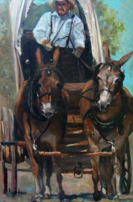 Mules For Sale. Mule Team Painting - Mule Team