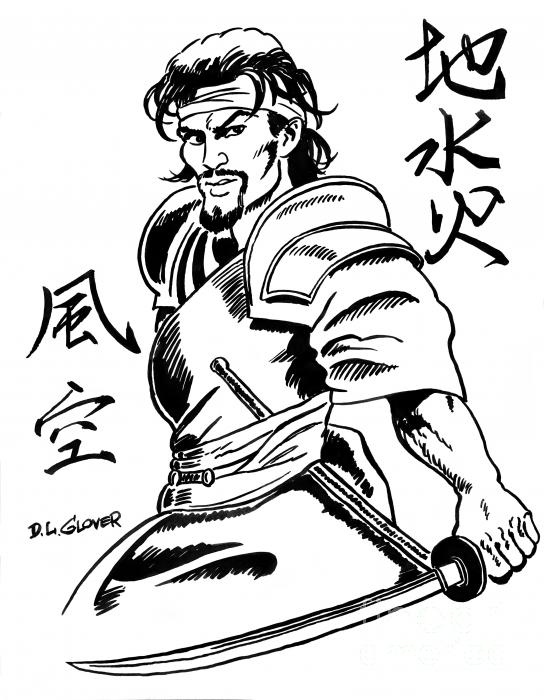 Musashi Samurai Tattoo Greeting Card