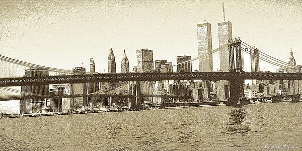 New York Downtown Manhattan Skyline - Drawing Greeting Card