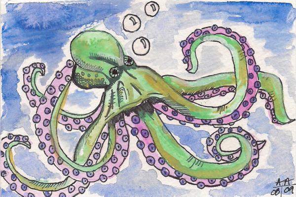 Cartoon Pictures Of Octopuses. Cartoon octopus andholly